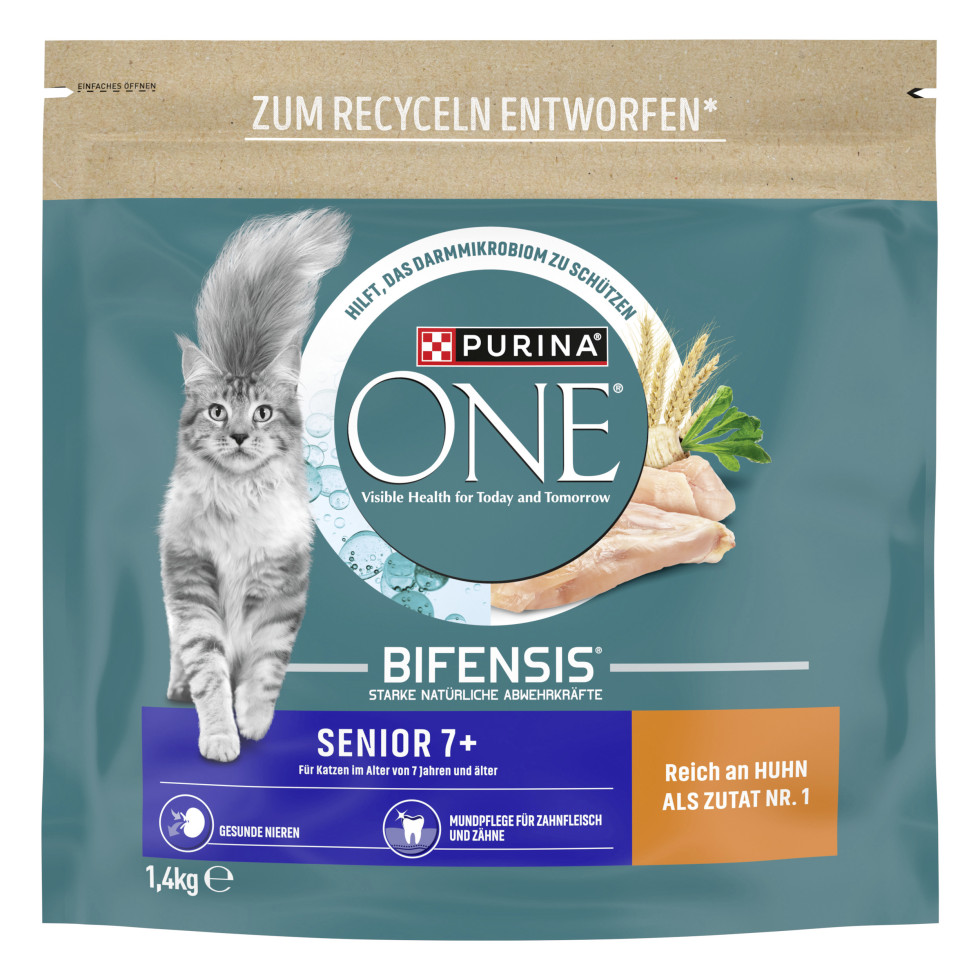 Purina One Katzenfutter Senior 7+ reich an Huhn 1,4 kg