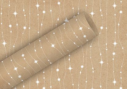 Braun & Company Geschenkpapier By Nature Kraft Glitzerkette 2 m x 70 cm