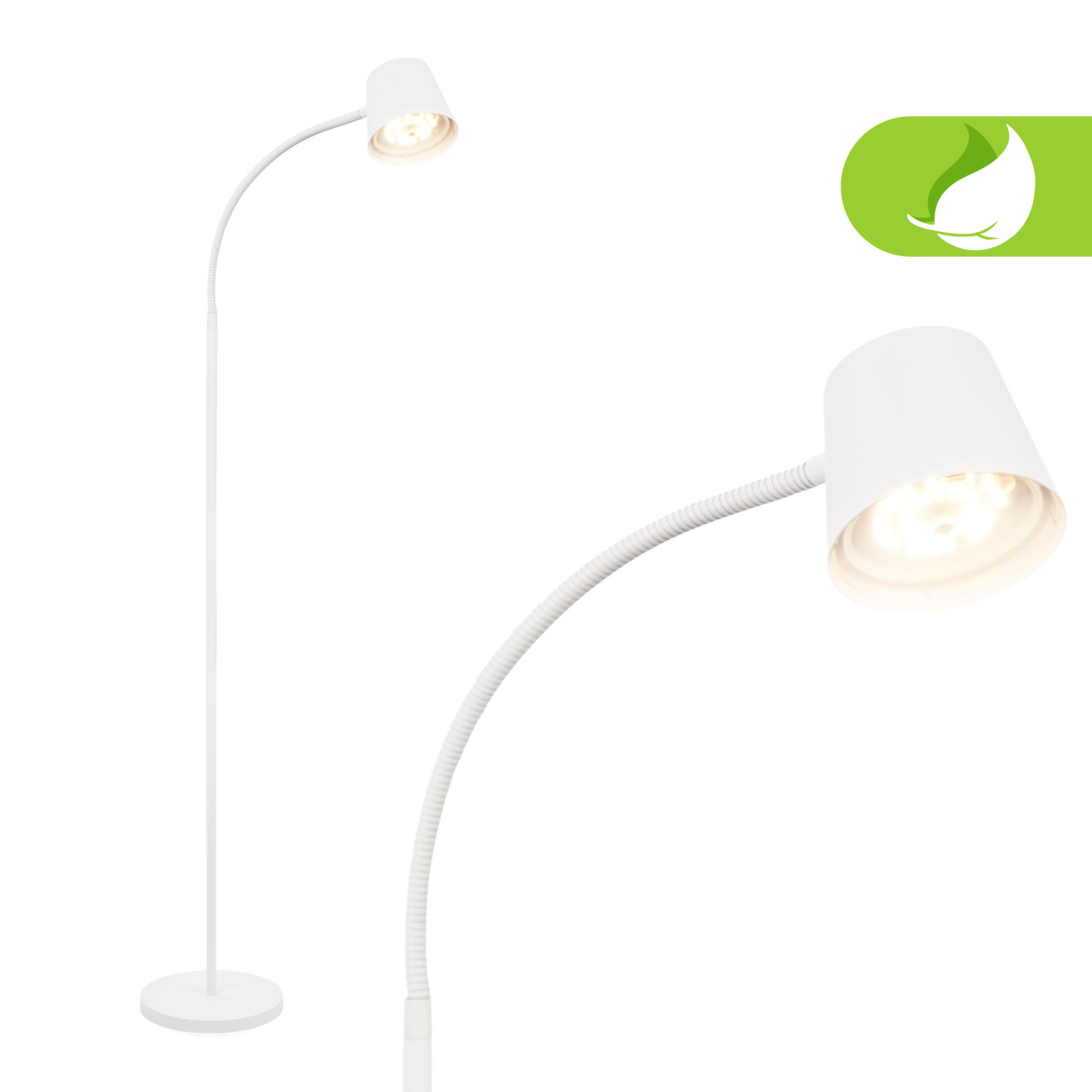 Brilloner LED-Akku-Stehleuchte Cielo 5,5 W Metall weiß warmweiß