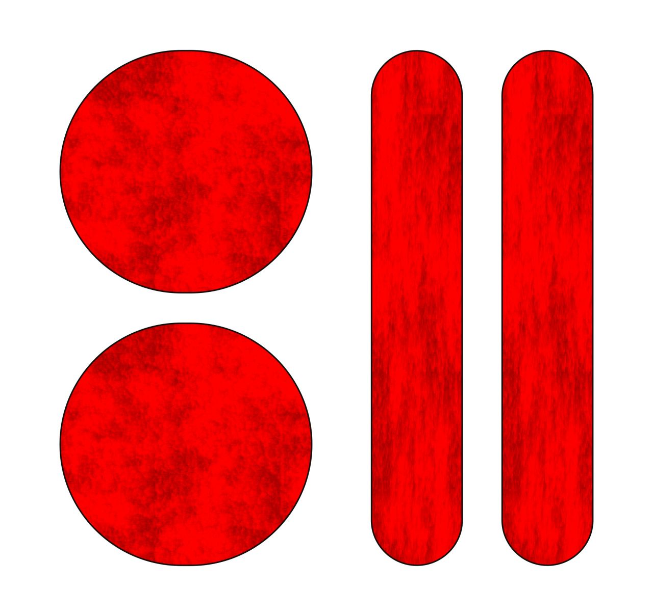 Hermann Schütz Aufkleber Holografie-Leucht-Reflektoren Streifen Punkte rot