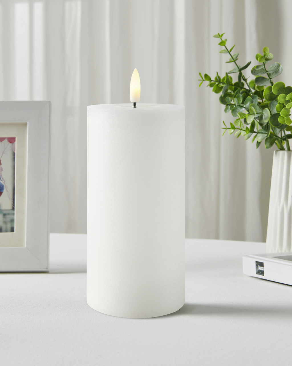 Eglo LED Kerze Leskino warmweiß 15 x Ø 7,5 cm weiß