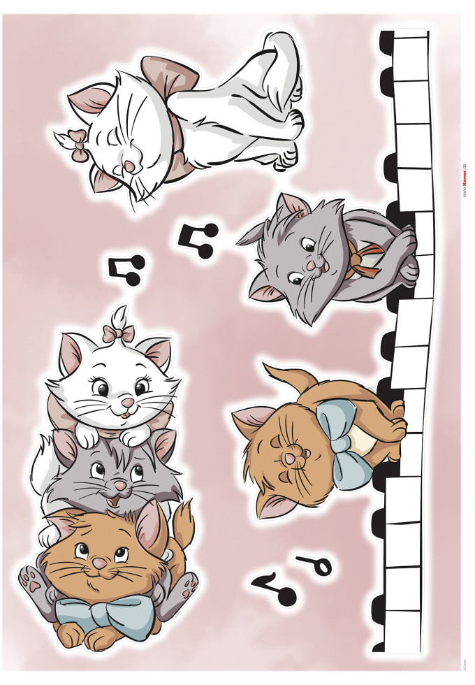 Komar Dekosticker Aristocats Kittens 50 x 70 cm