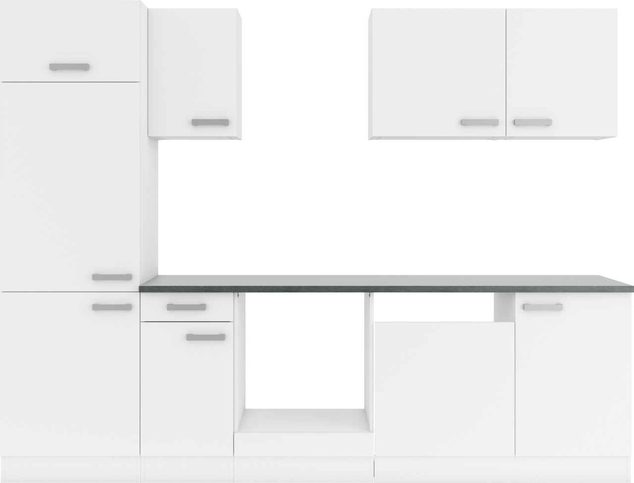 Optifit Küchenzeile Oslo 214 ohne Geräte weiß 270 cm