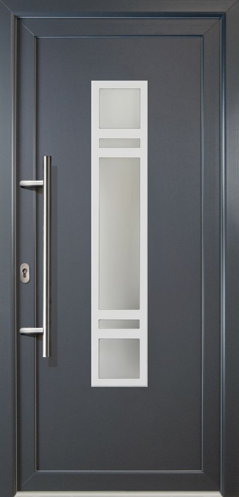 Meeth Haustür Signum Aluminium Modell 83 98 x 200 cm DIN links weiß/titan