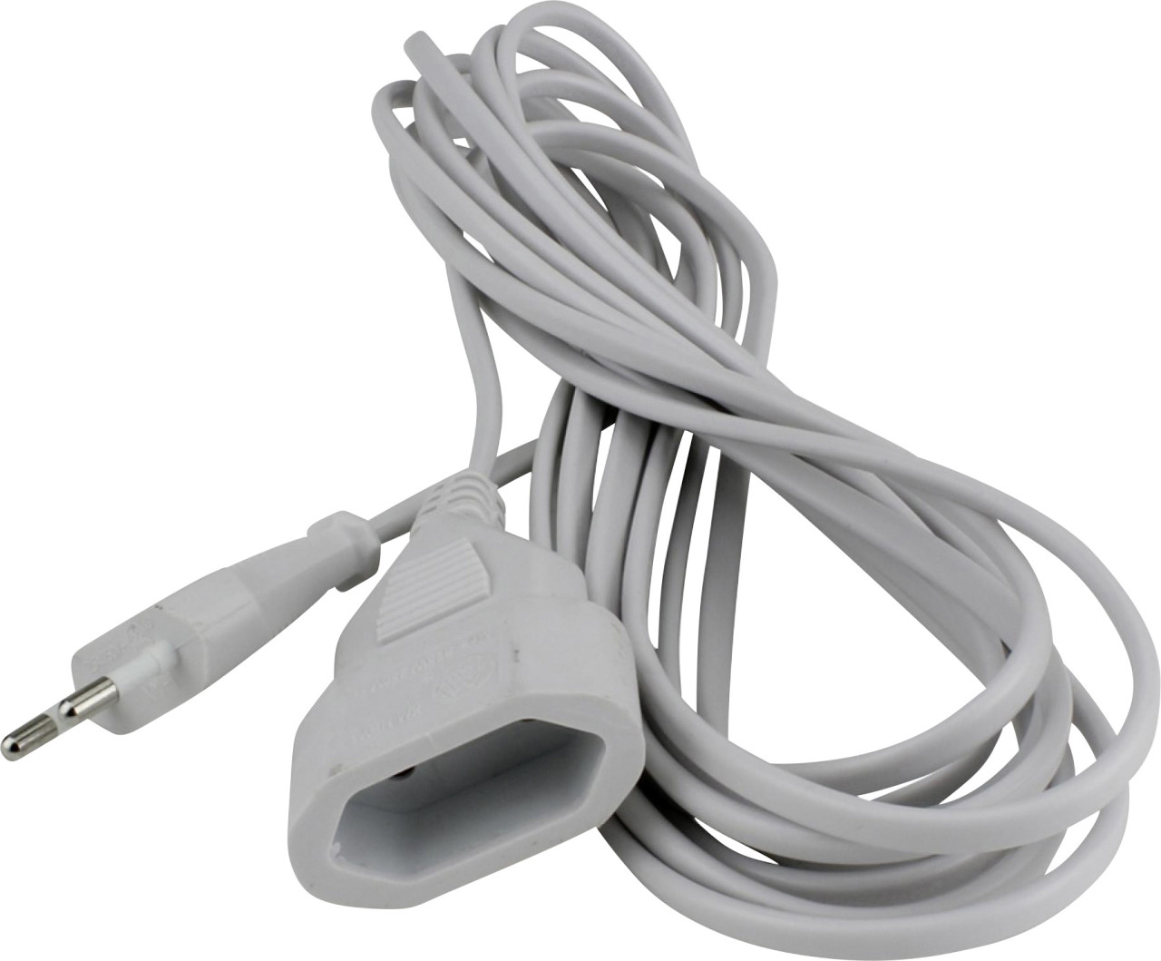 Unitec Verlängerungskabel Innen 5 Meter H03VVH2-F, weiß, Flachstecker