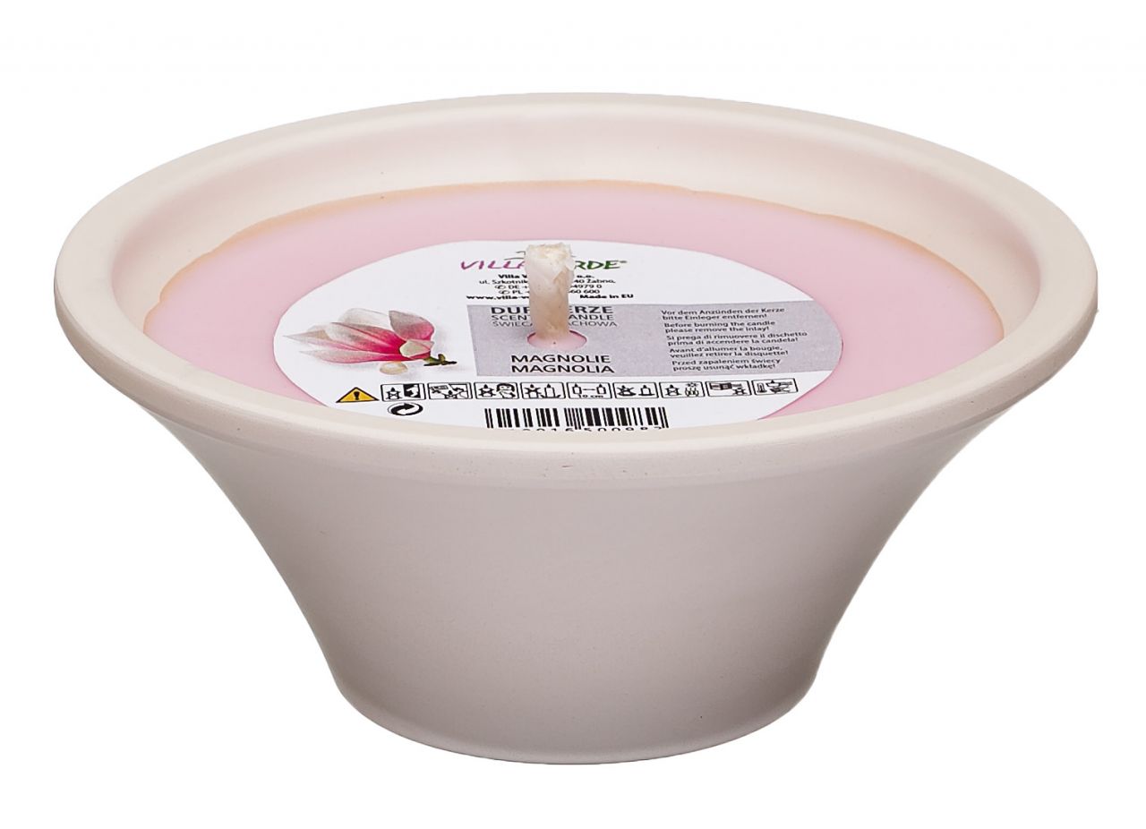 Villa Verde Duftkerze in Keramikschale Magnolie, Höhe: 8 cm, Ø 18 cm