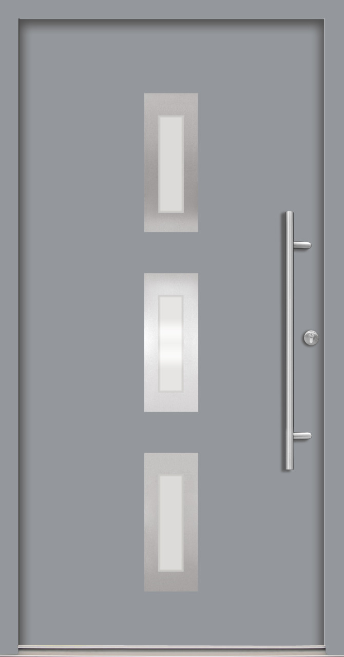Splendoor Haustür Passivedoor Premium B02 Grau DIN Rechts 110 x 210 cm