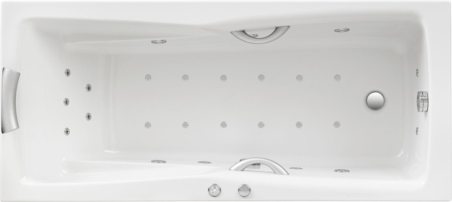 Ottofond Whirlpool-Badewanne Komplettset Atlanta 170 cm