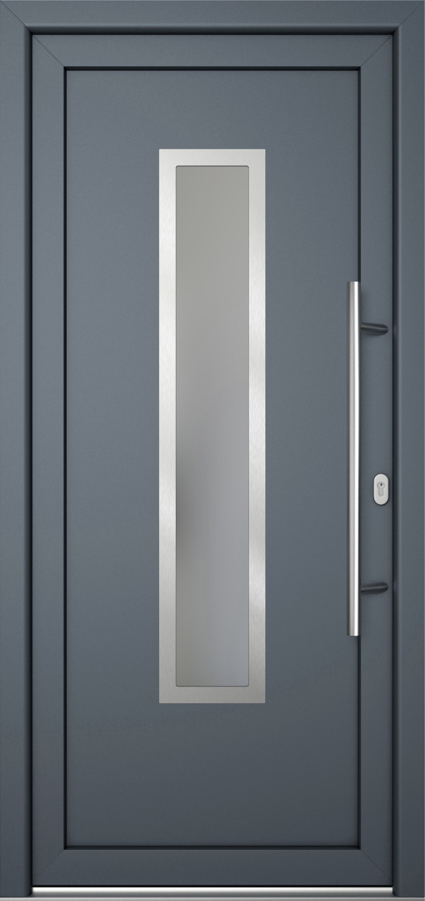 Meeth Haustür Signum Pro PVC Modell 32 108 x 208 cm DIN Rechts weiß/titan
