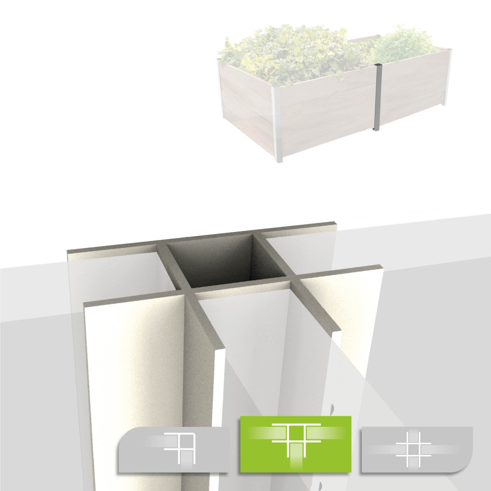 Biogreen Aluminium T-Profil für ErnteMAXX Hochbeet 925 mm