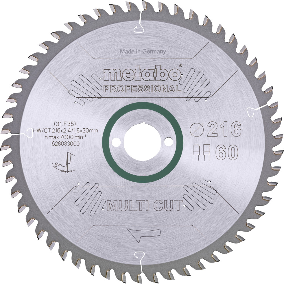 Metabo Kreissägeblatt multi cut professional Ø 216 mm Bohrung Ø 30 mm