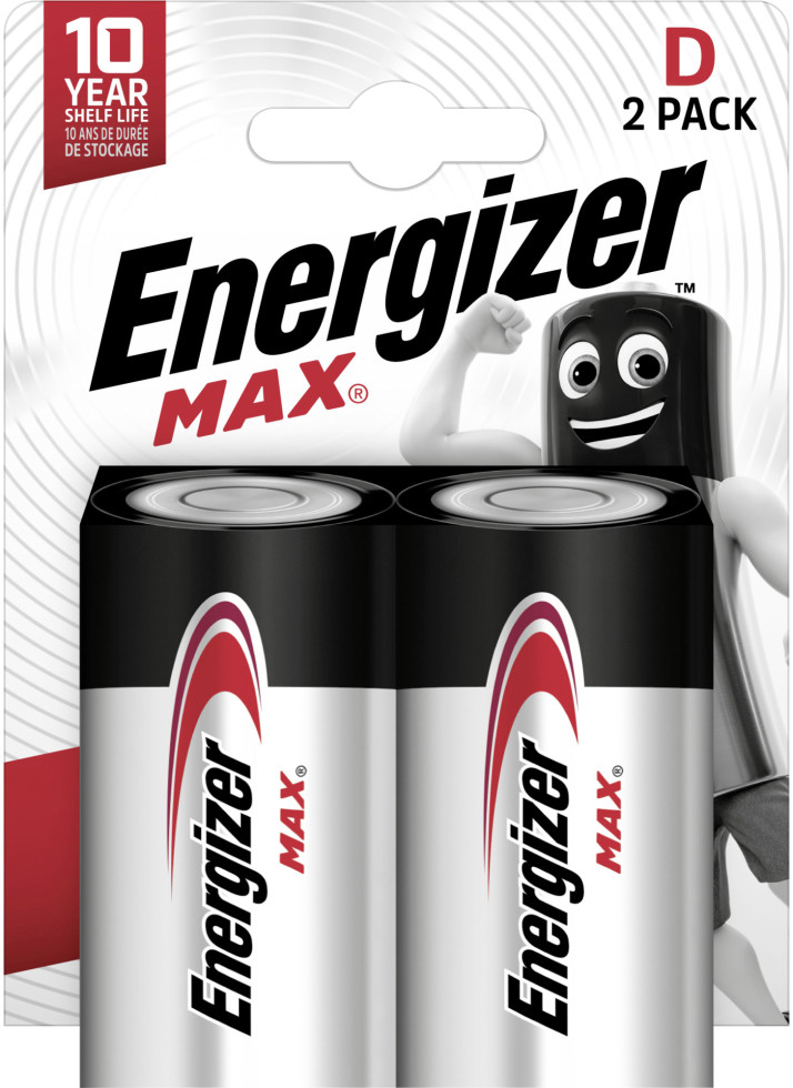 Energizer Max Alkaline Batterie Mono D 1,5 V, 2er Pack