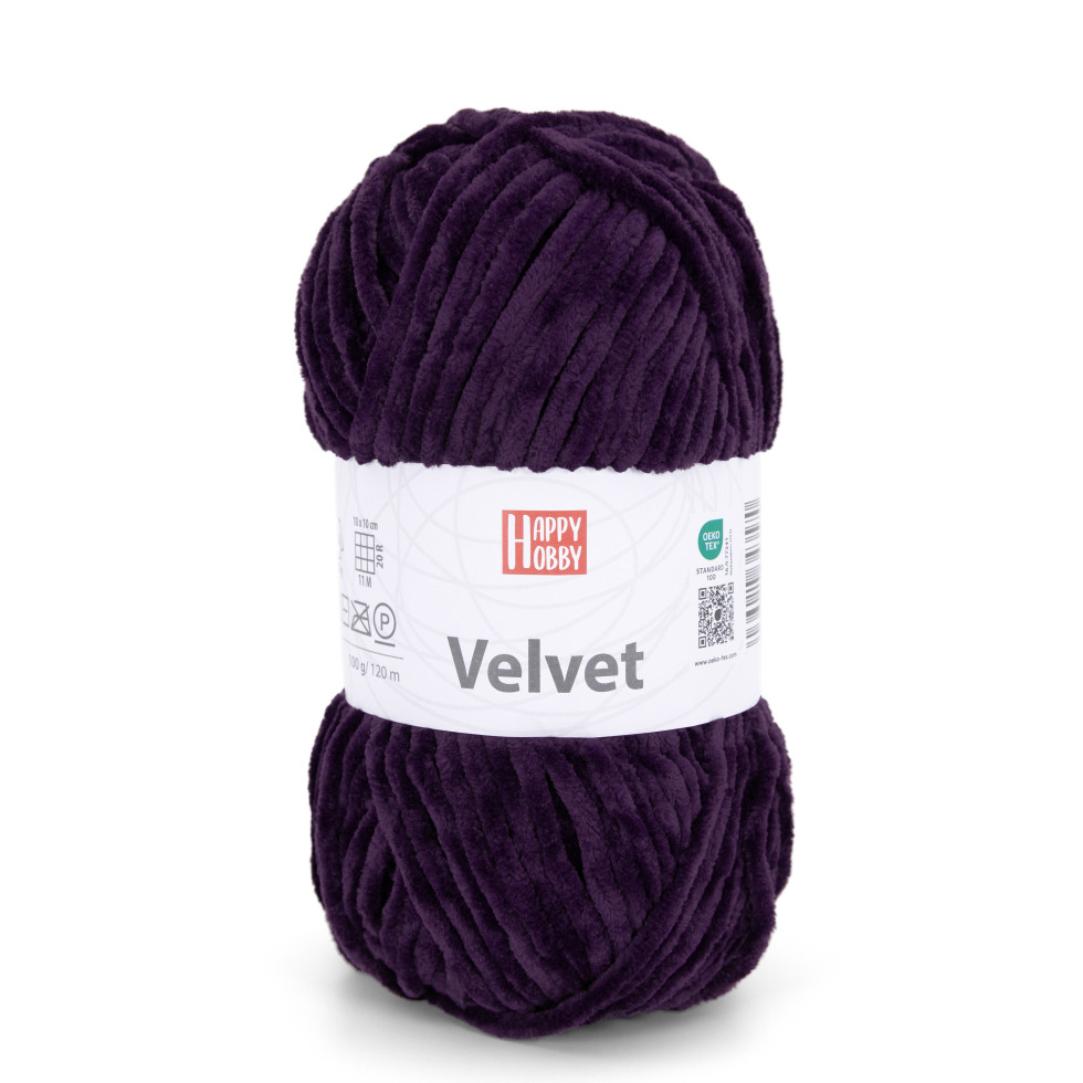 Happy Hobby Wolle Velvet 100 g dunkellila