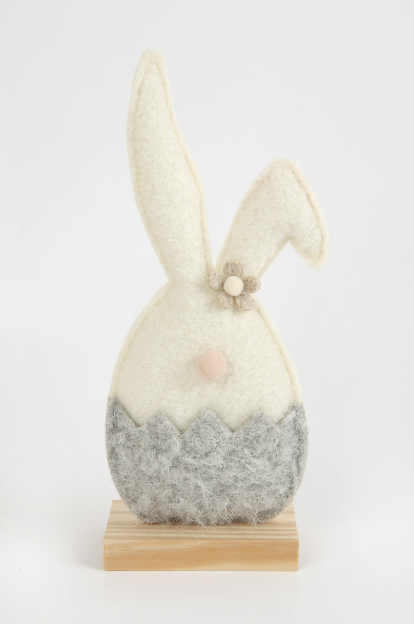 TrendLine Aufsteller Holz Hase 24 x 5 x 10 cm grau-weiß