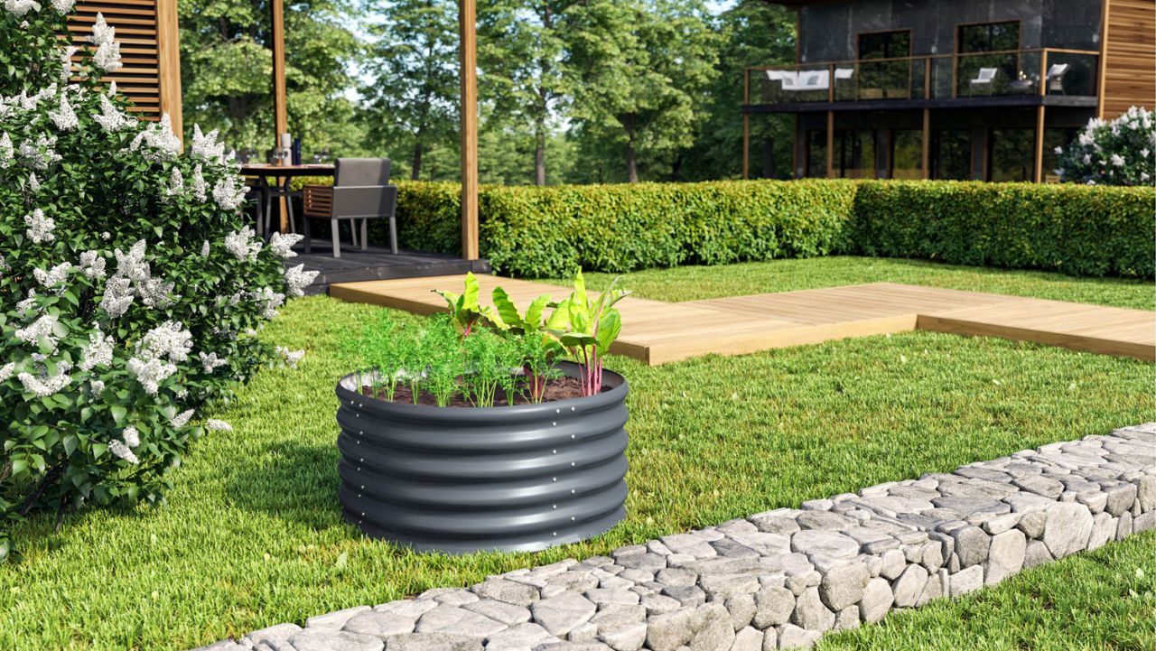 Vitavia Hochbeet Terra Rund 82 x 82 x 40 cm granit