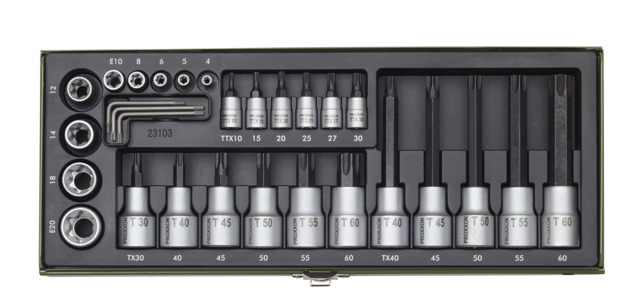 Proxxon Steckschlüsselsatz TX 1/4 + 1/2 29-teilig