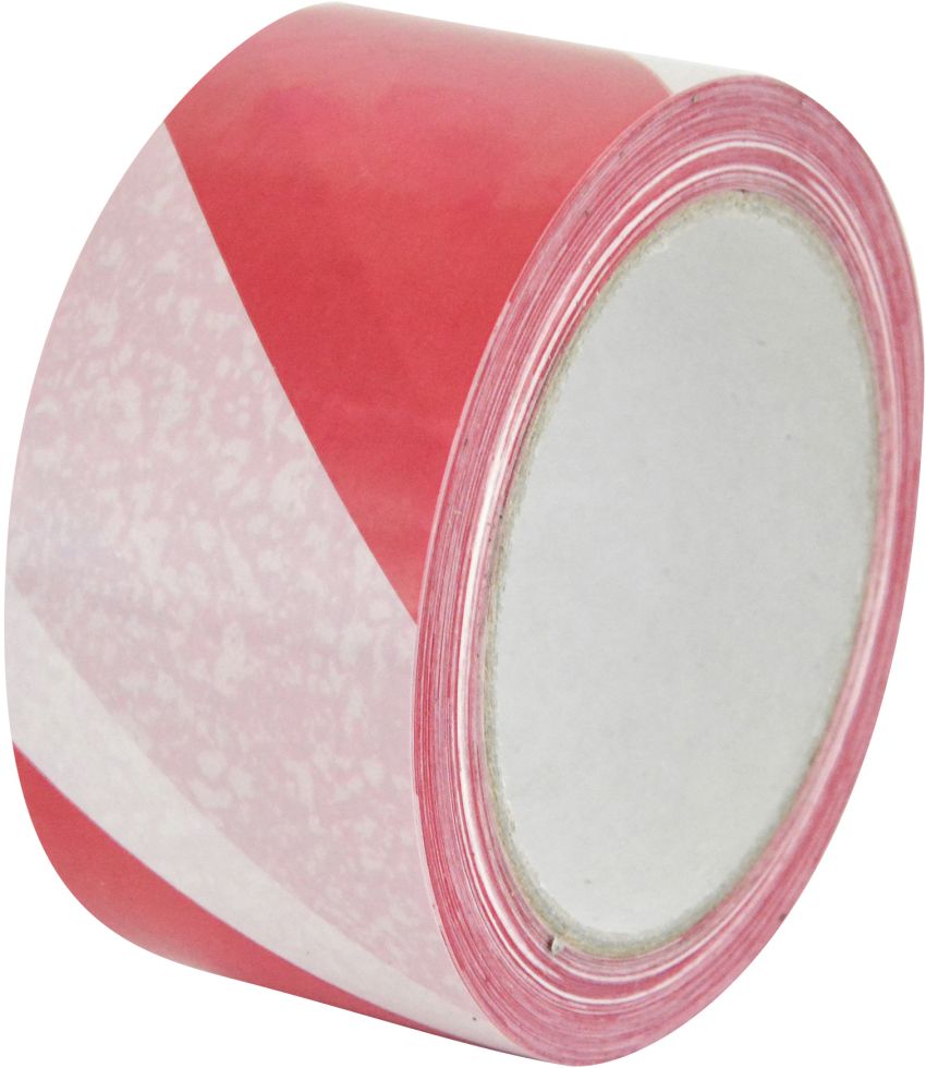 Markierungsklebeband weiß - rot 66 m x 55 mm