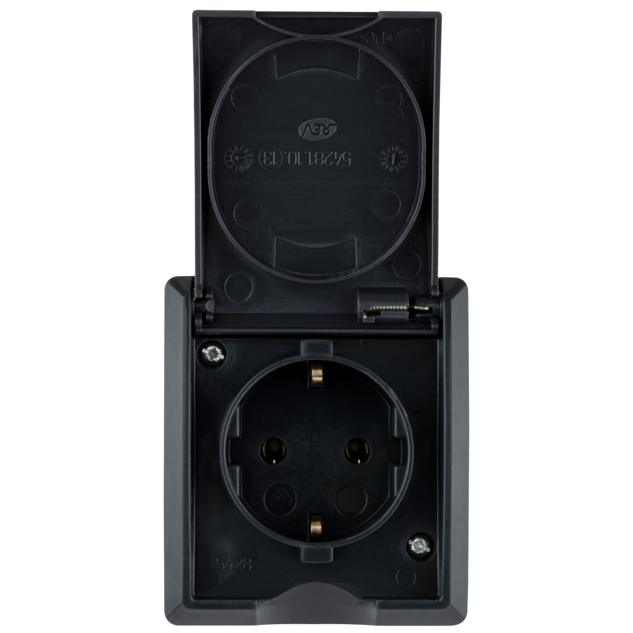REV Steckdose Aufputz AquaForm, anthrazit, 1-fach