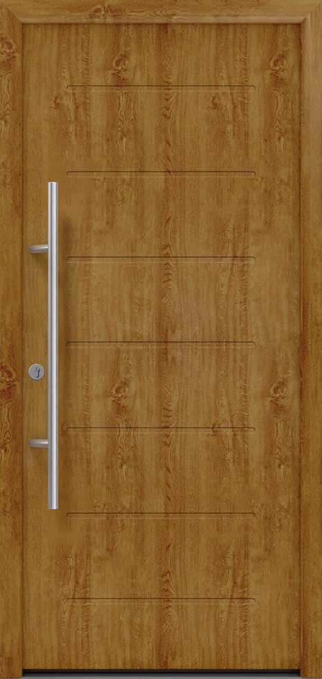 EcoStar Haustür ISOPRO Secur IPS 015 RC2 golden oak 110 x 210 cm