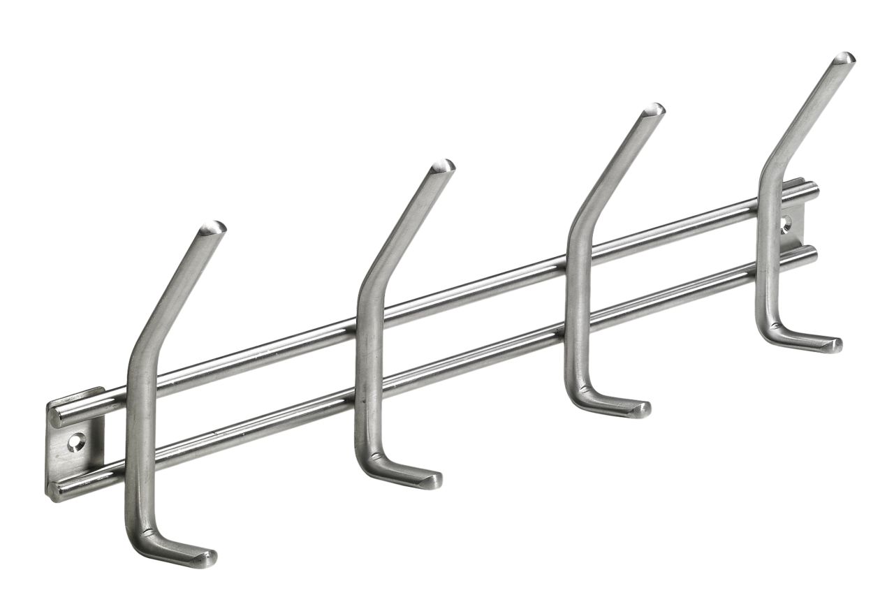 Hettich Garderobenleiste 4 Haken 35,5 x 14,0 x 5,0 cm Edelstahl