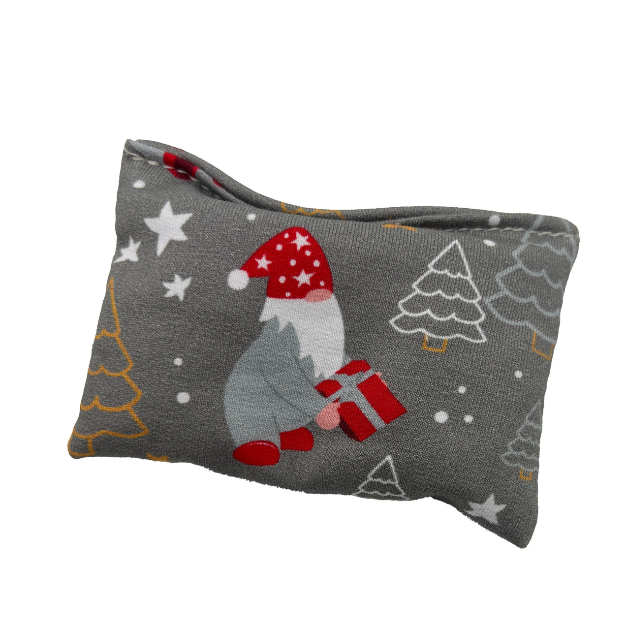 Aumüller Katzenspielzeug Weihnachten Kissen 10 cm grau rot - 2 Stk.