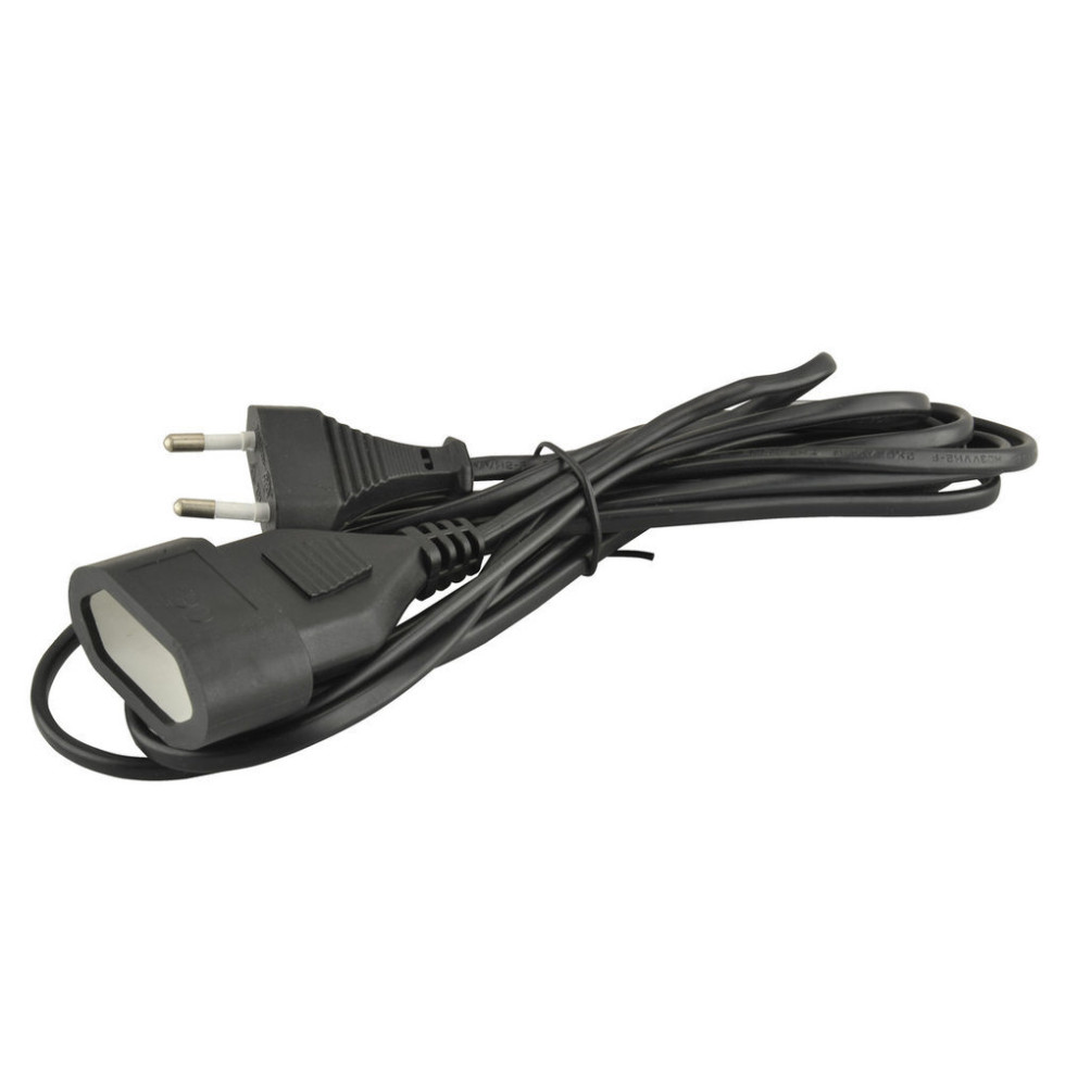 Unitec Verlängerungskabel Innen 3 Meter H03VVH2-F, 2x0,75, Flachstecker