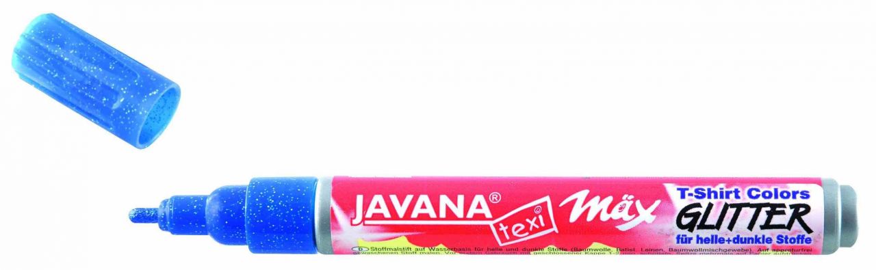 Kreul Javana texi mäx Glitter Stoffmalfarbe für helle & dunkle Stoffe grün