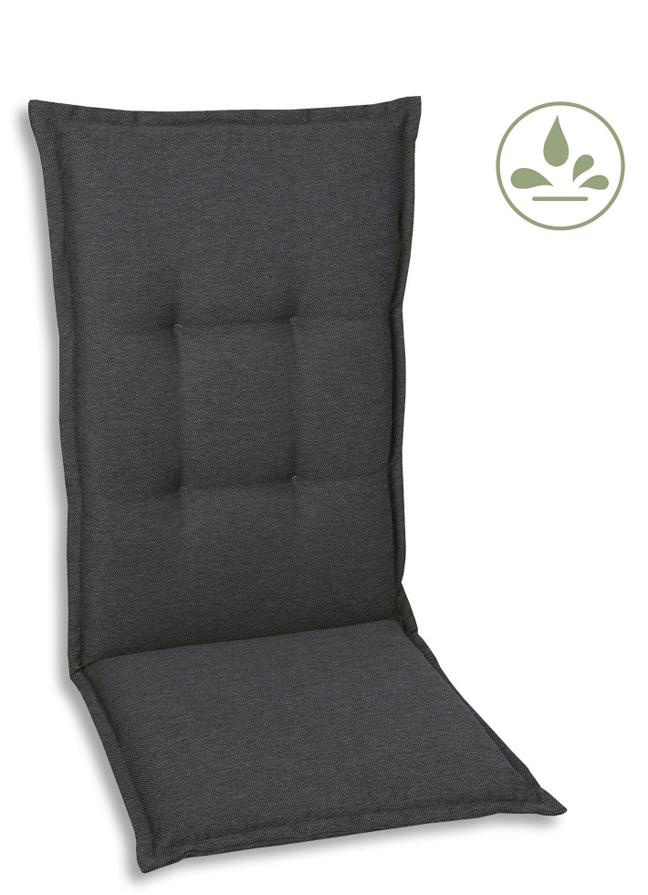 GO-DE Mittellehner-Auflage 108 cm x 50 cm x 7 cm, grau, anthrazit