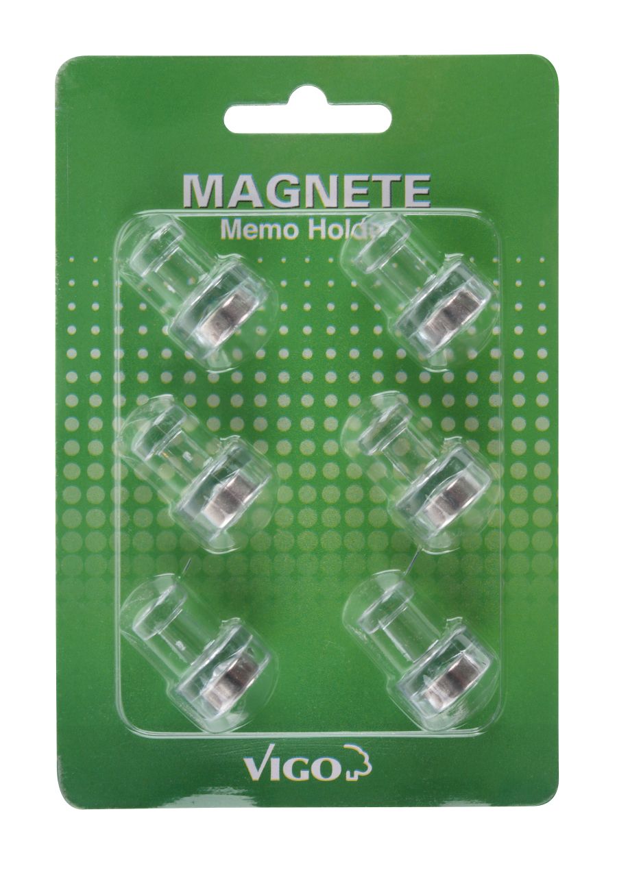 Vigo Ersatzmagnete rund, besonders stark haftend, 6 Stück pro Pack