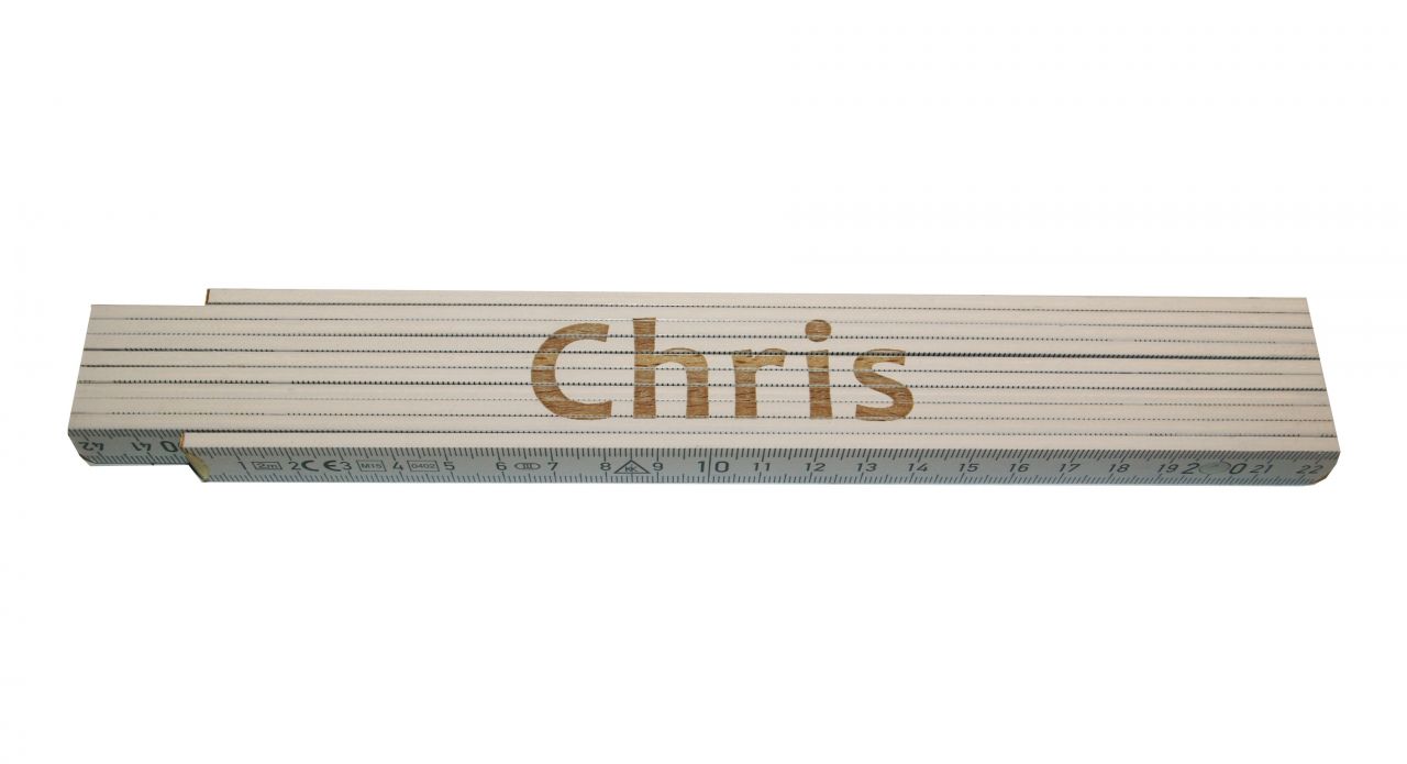 Zollstock Chris 2 m weiß