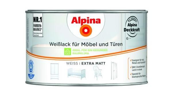 Alpina Weißlack für Möbel & Türen 300 ml weiß extra matt