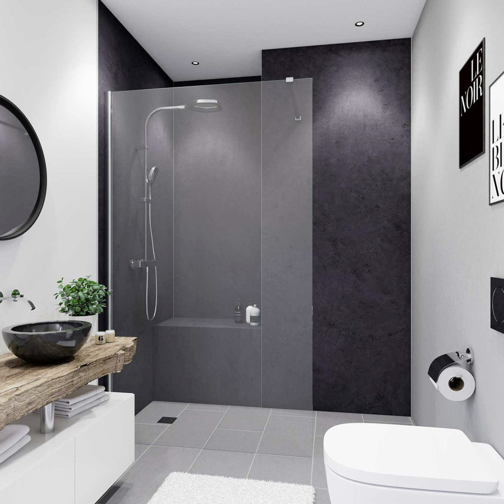 Breuer Duschrückwand Stein anthrazit Dekor 100 x 255 x 0,3 cm